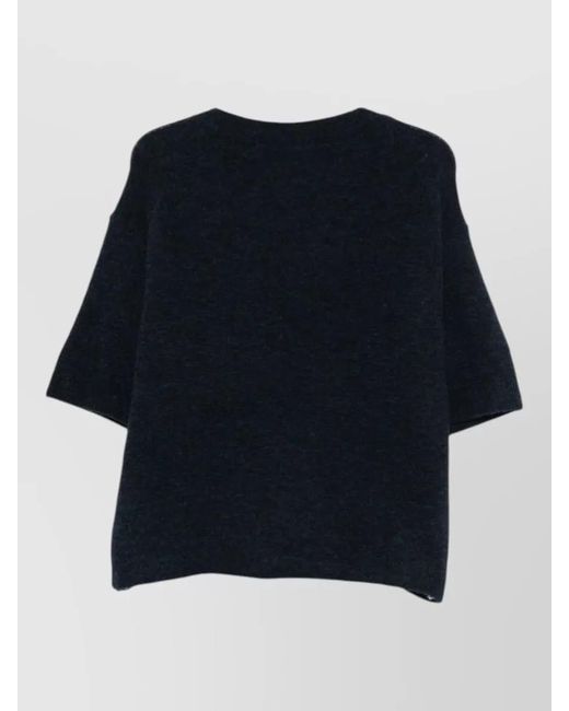 Closed Blue Round Neck Regular Fit Short Sleeve Top