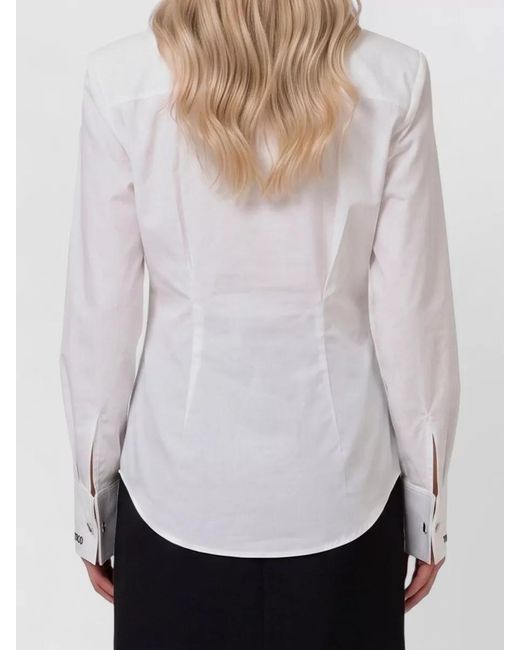 The Attico White Slim Fit Poplin Shirt Padded Shoulders