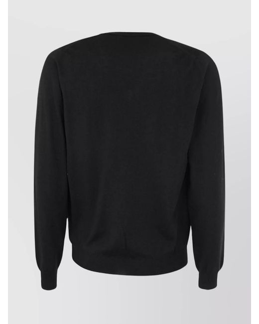 Zanone Black V-Neck Wool Jumper for men