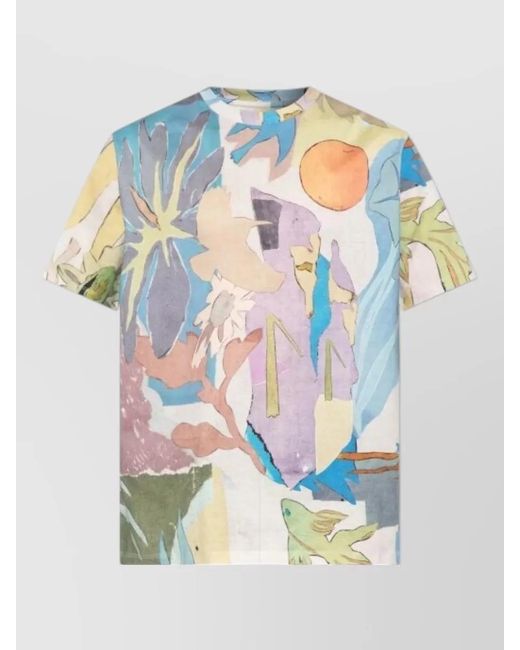 Paul Smith Blue Collage Print T-Shirt for men