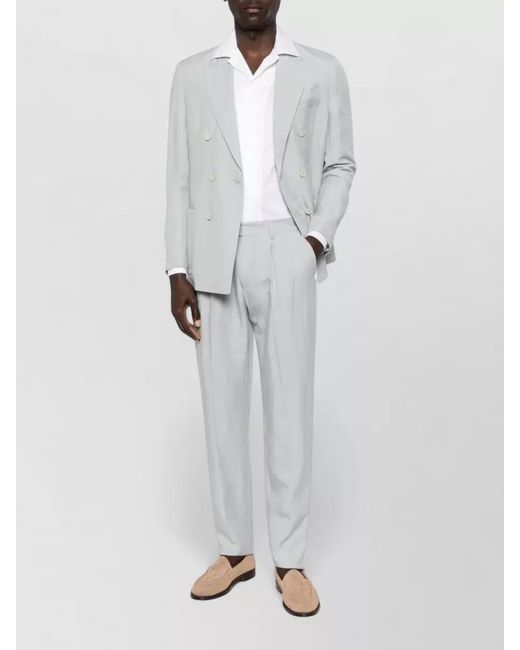 Lardini White Jersey Suit Double Breasted Jacket for men