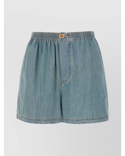 Moschino Blue Denim Knee-Length Shorts