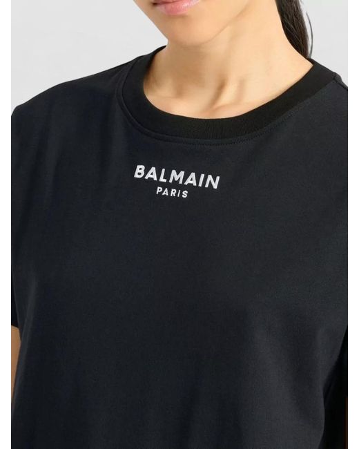 Balmain Black Cotton Logo-Print T-Shirt