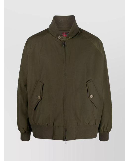 Baracuta Green High Neck Panelled Jacket for men