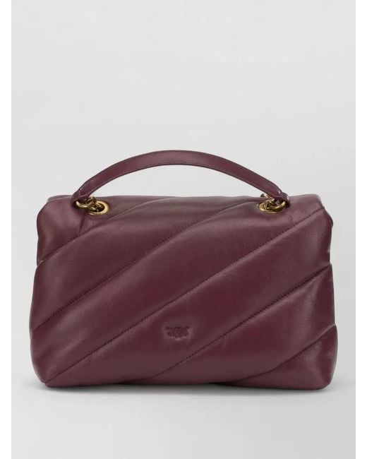 Pinko Brown Quilted Chain Shoulder Bag Adjustable Strap Handle
