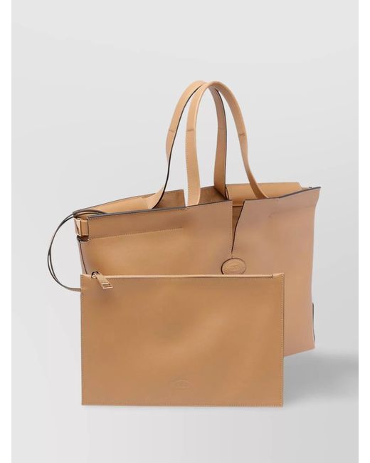 Tod's Natural Di Bag Leather Tote Bag