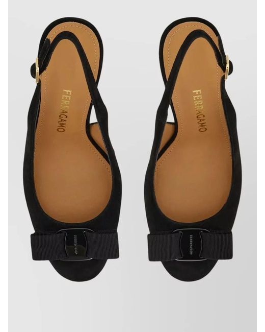 Ferragamo Black Vara Bow Slingback