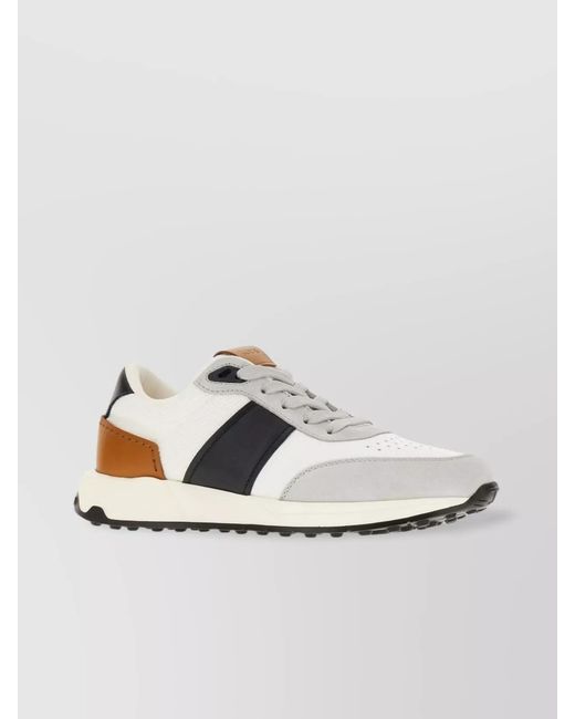 Tod's Metallic Leather And Mesh Low-Top Sneakers for men