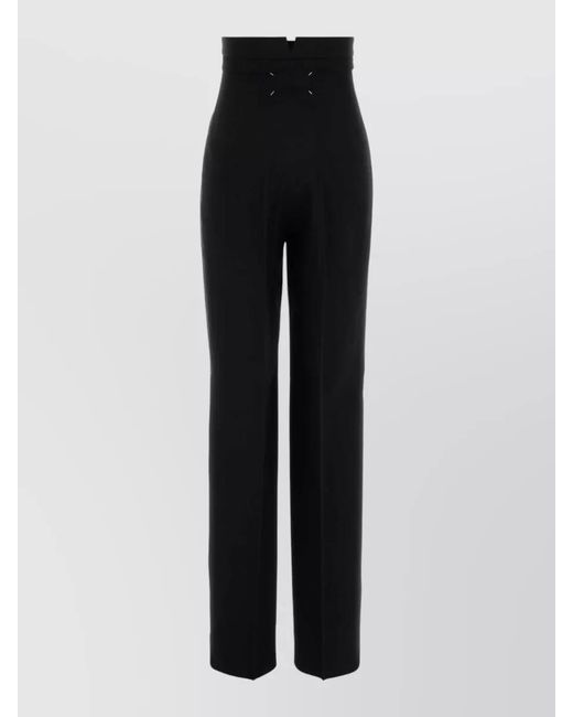 Maison Margiela Black Wool High-Rise Trousers