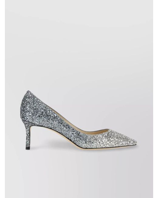 Jimmy Choo Gray Sparkling Embellished Romy 60 Pumps