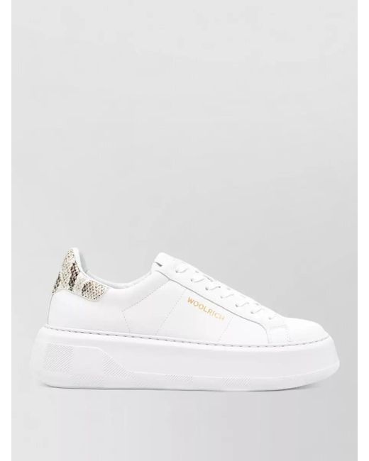 Woolrich White Leather Low-Top Sneakers