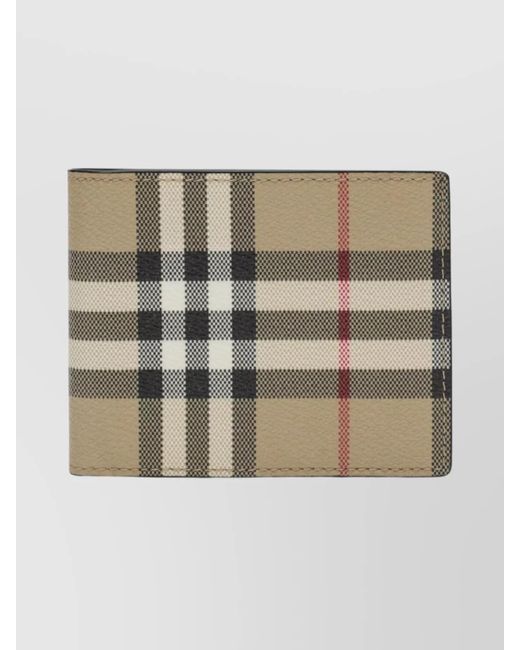 Burberry Natural Check Pattern Bifold Wallet Design for men