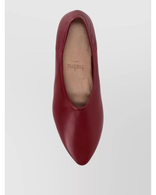 LA ROSE Red Leather Loafer Babu Shoes Flat Sole
