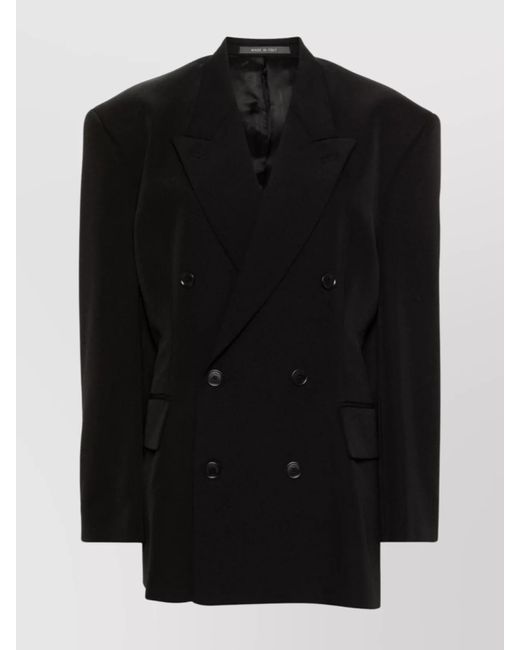 Balenciaga Black Wool Oversized Double-Breasted Blazer