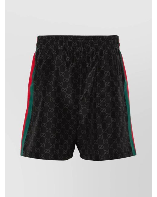 Gucci Black Swim Short Jacquard Elastic Waistband for men