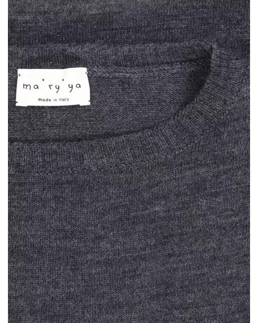 Ma'ry'ya Gray Cropped Long Sleeve Top Round Neck Pocket
