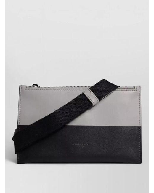 Dolce & Gabbana Gray Leather Logo Embossed Crossbody Belt Bag for men