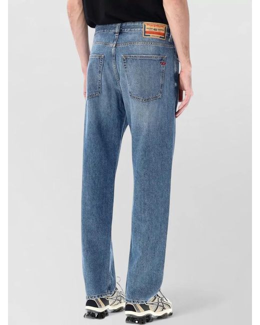 DIESEL Blue Denim Regular-Fit Mid-Rise Tapered Jeans for men