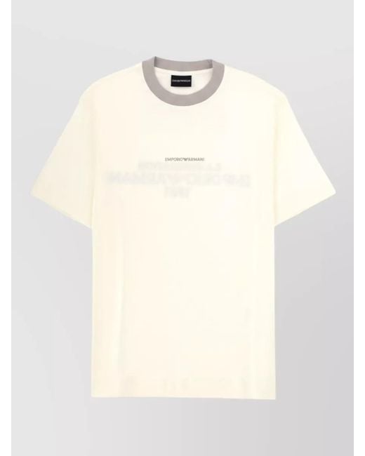 Emporio Armani Natural Logo Embroidered T-Shirt for men
