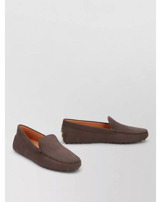 Tod's Multicolor Nubuck Moccasin Loafers Rubber Sole