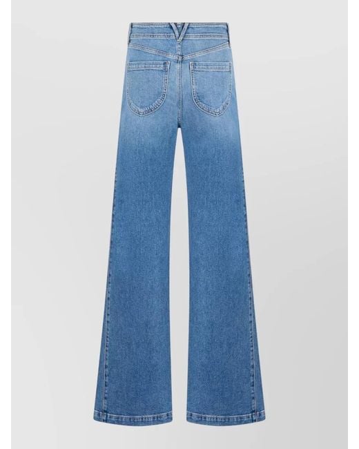 Veronica Beard Blue High Waist Wide Leg Stretch Denim Jeans