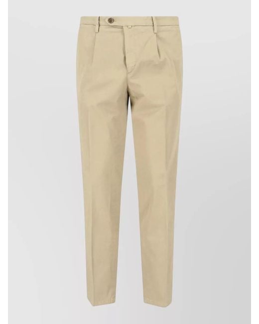 Briglia 1949 Natural Straight Leg Pants Belt Loops Pleated Front for men