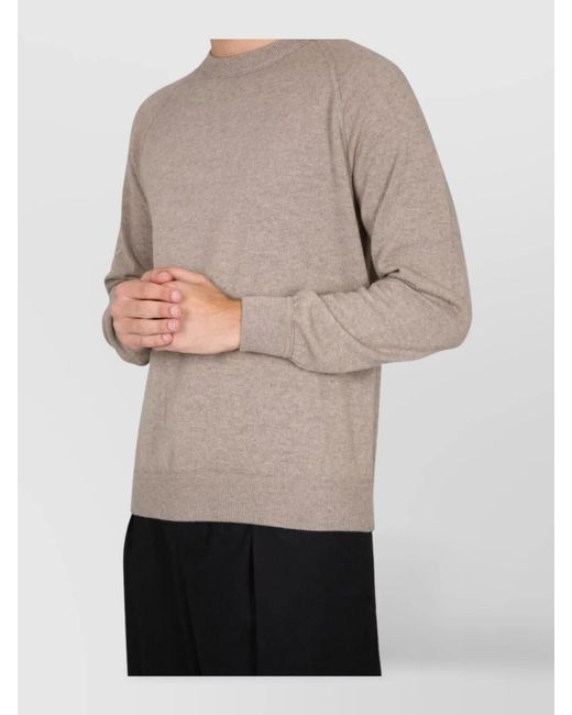 Drumohr White Ribbed Cashmere Cross-Neck Jumper for men