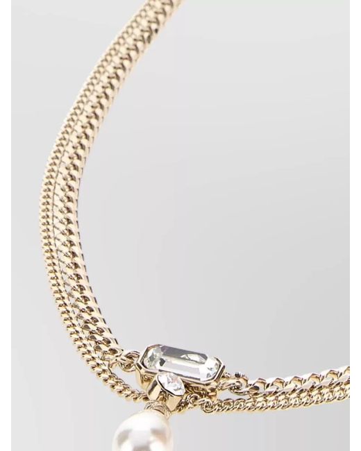 McQueen White Metal Skull Necklace