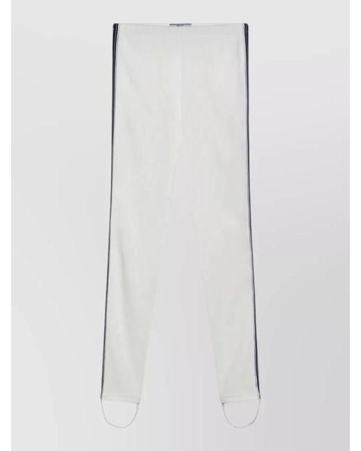 Prada White Side Stripe Pants Stirrup Hem Design