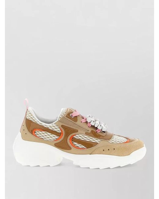 Roger Vivier Natural Leather Low-Top Sneakers