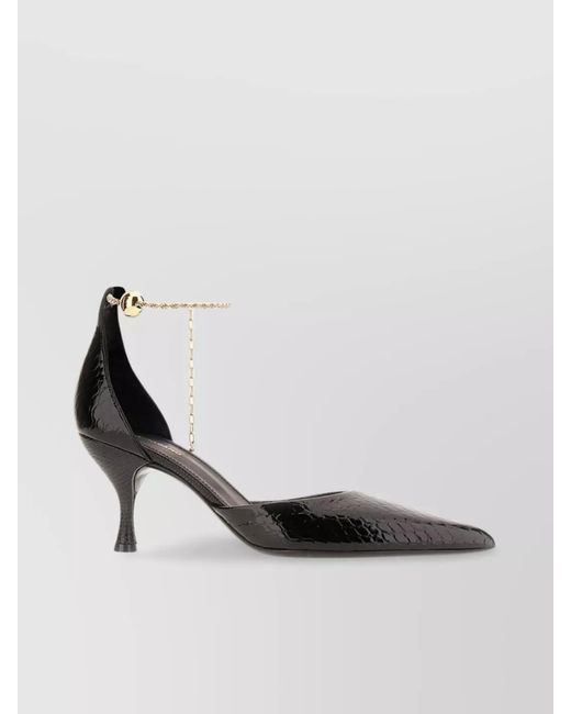 Ferragamo Multicolor Leather Crocodile Embossed Patent Pumps