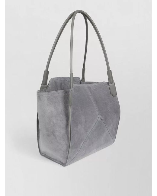 Victoria Beckham Gray Soft Mini Tote Bag Geometric Design