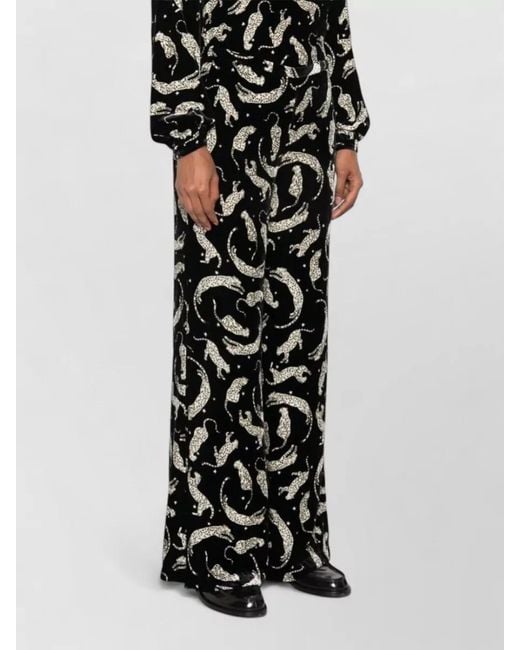 Forte_forte Black Velvet Printed Pyjama Bottoms
