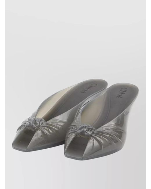 Chloé Gray Jelly High-Heel Mules
