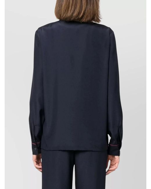 P.A.R.O.S.H. Blue Seam-Detail Button-Up Shirt