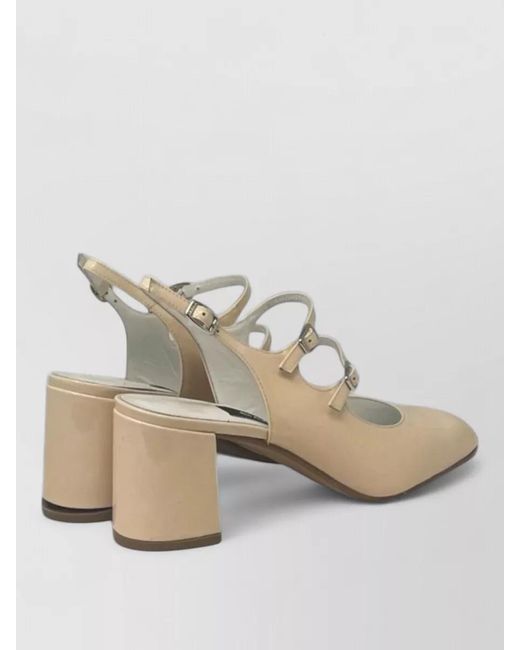 CAREL PARIS Natural Patent Leather Slingback Pumps