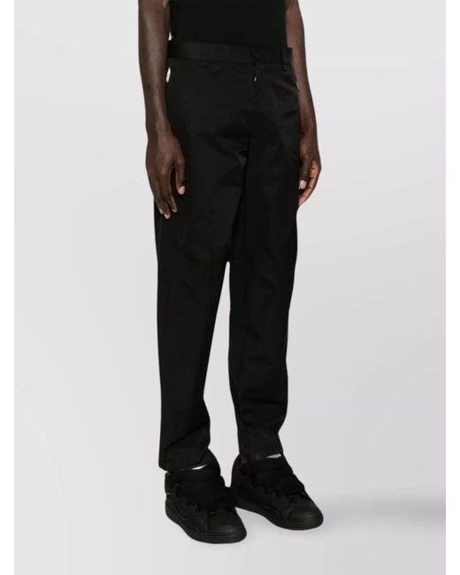 Lanvin Black Cotton-Blend Tapered Biker Trousers for men