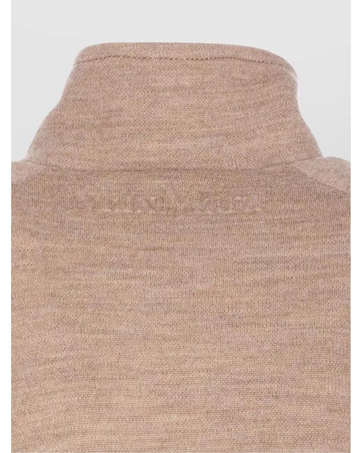 Max Mara Natural Wool Cotton Turtleneck Fitted Jacket