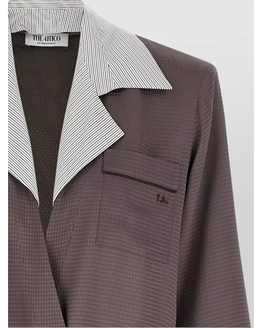 The Attico Multicolor Belted Blazer Robe Long Sleeves