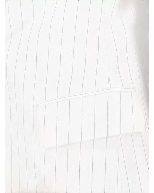 Dondup Natural Pinstripe Tailored Blazer Notch Lapel Pockets