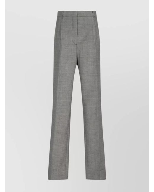 Prada Gray Wool Straight-Leg Trousers