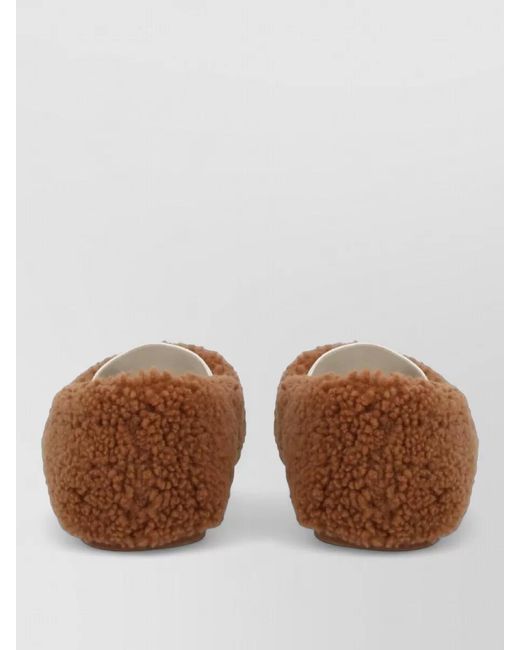 Moon Boot Brown Shearling Ballerina Flats