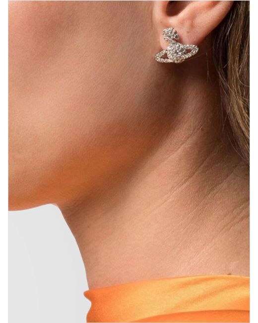 Vivienne Westwood Pink Grace Bas Relief Stud Earrings