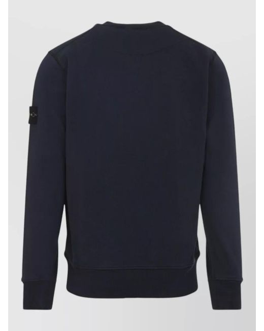 Stone Island Blue Cotton Crewneck Sweatshirt for men
