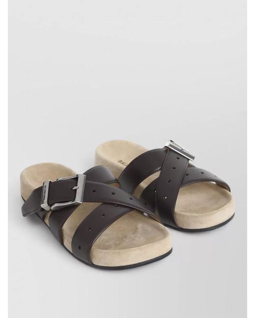 Balenciaga Gray Belt Sandals Anatomical Toe Rubber Outsole for men