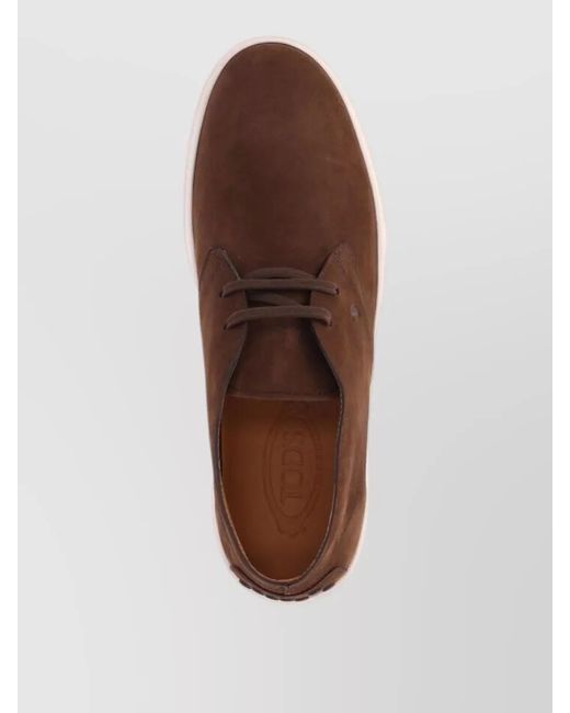 Tod's Brown Leather Low Top Boots for men