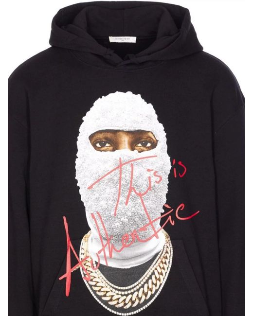Ih Nom Uh Nit Blue Cotton Printed Hoodie for men
