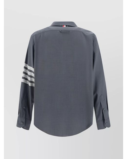 Thom Browne Blue Striped Sleeve Oversized Shirt for men