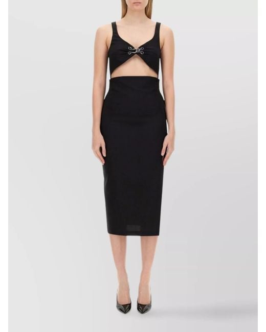 Moschino Black Slim-Fit Midi Dress