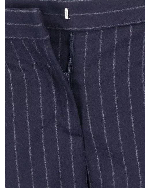 Lardini Blue Tailored Pinstripe Suit Trousers Back Pockets